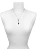 Silver Plated Medium Translucent Navy Paw - Custom Engraved Infinity Toggle Necklace