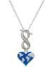 Silver Plated Enamel Earth Heart - Custom Engraved Infinity Toggle Necklace: Personalized Jewelry Gift - Names, Initials, Dates, Bible Verses