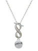 Silver Plated Peace with AB Crystal and Dove - Custom Engraved Infinity Toggle Necklace: Personalized Jewelry Gift - Names, Initials, Dates, Bible Verses