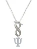 Silver Plated Large Greek Letter - Psi - Custom Engraved Infinity Toggle Necklace: Personalized Jewelry Gift - Names, Initials, Dates, Bible Verses