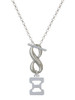 Silver Plated Large Greek Letter - Xi - Custom Engraved Infinity Toggle Necklace: Personalized Jewelry Gift - Names, Initials, Dates, Bible Verses