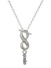 Silver Plated Goalie - Custom Engraved Infinity Toggle Necklace: Personalized Jewelry Gift - Names, Initials, Dates, Bible Verses
