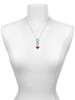 Silver Plated 3-D Red Puffy Heart - Custom Engraved Infinity Toggle Necklace