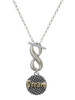 Gold-tone ''Dream'' on Hatched Disc - Custom Engraved Infinity Toggle Necklace: Personalized Jewelry Gift - Names, Initials, Dates, Bible Verses