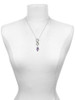 Silver Plated Purple Open Plumeria Flower Flip Flop - Custom Engraved Infinity Toggle Necklace