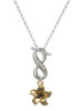 Gold-tone Flower - Custom Engraved Infinity Toggle Necklace: Personalized Jewelry Gift - Names, Initials, Dates, Bible Verses
