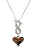 Two-tone Enamel Cheetah Print Heart - Custom Engraved Infinity Toggle Necklace: Personalized Jewelry Gift - Names, Initials, Dates, Bible Verses