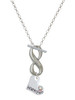 Heart with ''Water Polo'' and AB Crystal - Custom Engraved Infinity Toggle Necklace: Personalized Jewelry Gift - Names, Initials, Dates, Bible Verses