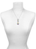 Silver Plated Large Rainbow Colored Peace Sign - Custom Engraved Infinity Toggle Necklace