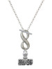 Silver Plated 3-D ''Bite Me'' Stamp - Custom Engraved Infinity Toggle Necklace: Personalized Jewelry Gift - Names, Initials, Dates, Bible Verses