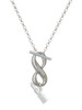 Silver Plated 3-D Lipstick - Custom Engraved Infinity Toggle Necklace: Personalized Jewelry Gift - Names, Initials, Dates, Bible Verses