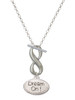 Silver Plated Dream On Oval - Custom Engraved Infinity Toggle Necklace: Personalized Jewelry Gift - Names, Initials, Dates, Bible Verses