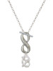 Silver Plated 3-D Pretzel - Custom Engraved Infinity Toggle Necklace: Personalized Jewelry Gift - Names, Initials, Dates, Bible Verses