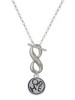 Silver Plated Hope in Circle - Custom Engraved Infinity Toggle Necklace: Personalized Jewelry Gift - Names, Initials, Dates, Bible Verses