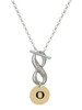 Gold-tone Disc 1/2'' Initial - o - Custom Engraved Infinity Toggle Necklace: Personalized Jewelry Gift - Names, Initials, Dates, Bible Verses