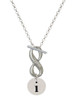 Silver Plated Disc Initial - i - Custom Engraved Infinity Toggle Necklace: Personalized Jewelry Gift - Names, Initials, Dates, Bible Verses