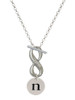 Silver Plated Disc Initial - n - Custom Engraved Infinity Toggle Necklace: Personalized Jewelry Gift - Names, Initials, Dates, Bible Verses