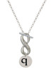 Silver Plated Disc Initial - q - Custom Engraved Infinity Toggle Necklace: Personalized Jewelry Gift - Names, Initials, Dates, Bible Verses