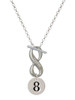 Silver Plated Disc Number - 8 - Custom Engraved Infinity Toggle Necklace: Personalized Jewelry Gift - Names, Initials, Dates, Bible Verses