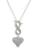 Antiqued Alligator Print Heart - Custom Engraved Infinity Toggle Necklace: Personalized Jewelry Gift - Names, Initials, Dates, Bible Verses