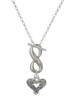 Antiqued Reptile Print Open Heart - Custom Engraved Infinity Toggle Necklace: Personalized Jewelry Gift - Names, Initials, Dates, Bible Verses