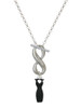 Little Black Dress - Custom Engraved Infinity Toggle Necklace: Personalized Jewelry Gift - Names, Initials, Dates, Bible Verses