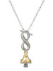 3-D Gold-tone Mushroom with Crystals - Custom Engraved Infinity Toggle Necklace: Personalized Jewelry Gift - Names, Initials, Dates, Bible Verses