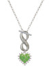 Silver Plated Lime Green Giraffe Print Heart - Custom Engraved Infinity Toggle Necklace: Personalized Jewelry Gift - Names, Initials, Dates, Bible Verses