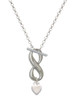 Silver Plated Mini Smooth Heart - Custom Engraved Infinity Toggle Necklace: Personalized Jewelry Gift - Names, Initials, Dates, Bible Verses