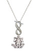 Silver Plated Large Filigree Frog - Custom Engraved Infinity Toggle Necklace: Personalized Jewelry Gift - Names, Initials, Dates, Bible Verses