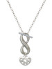 Silver Plated Small Heart with Cut Out Stars - Custom Engraved Infinity Toggle Necklace: Personalized Jewelry Gift - Names, Initials, Dates, Bible Verses