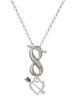 Silver Plated Open Cupid's Heart - Custom Engraved Infinity Toggle Necklace: Personalized Jewelry Gift - Names, Initials, Dates, Bible Verses