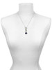 Silver Plated Purple Paw on Black Disc - Custom Engraved Infinity Toggle Necklace