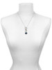 Silver Plated Royal Blue Paw on Black Disc - Custom Engraved Infinity Toggle Necklace