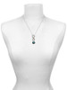 Silver Plated Teal Paw on Black Disc - Custom Engraved Infinity Toggle Necklace