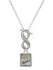 Shadow Box ''Queen'' with Gold-tone Crown - Custom Engraved Infinity Toggle Necklace: Personalized Jewelry Gift - Names, Initials, Dates, Bible Verses
