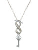 Silver Plated Crown Key - Custom Engraved Infinity Toggle Necklace: Personalized Jewelry Gift - Names, Initials, Dates, Bible Verses