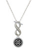 Silver Plated Celtic Knot in Black Circle - Custom Engraved Infinity Toggle Necklace: Personalized Jewelry Gift - Names, Initials, Dates, Bible Verses