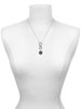 Silver Plated Celtic Knot in Black Circle - Custom Engraved Infinity Toggle Necklace