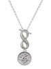 Silver Plated Music Clef - Round Seal - Custom Engraved Infinity Toggle Necklace: Personalized Jewelry Gift - Names, Initials, Dates, Bible Verses