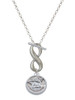 Silver Plated Raphael Angel - Round Seal - Custom Engraved Infinity Toggle Necklace: Personalized Jewelry Gift - Names, Initials, Dates, Bible Verses