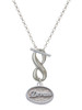 Silver Plated Dream - Oval Seal - Custom Engraved Infinity Toggle Necklace: Personalized Jewelry Gift - Names, Initials, Dates, Bible Verses