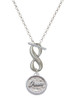 Silver Plated Peace - Round Seal - Custom Engraved Infinity Toggle Necklace: Personalized Jewelry Gift - Names, Initials, Dates, Bible Verses