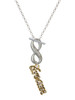 Gold-tone Crystal Script ''Dream'' - Custom Engraved Infinity Toggle Necklace: Personalized Jewelry Gift - Names, Initials, Dates, Bible Verses