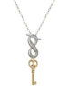 Gold-tone Open Peace Heart Key - Custom Engraved Infinity Toggle Necklace: Personalized Jewelry Gift - Names, Initials, Dates, Bible Verses