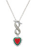 Red, Green Heart with White Ruffles - Custom Engraved Infinity Toggle Necklace: Personalized Jewelry Gift - Names, Initials, Dates, Bible Verses