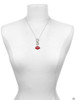 Silver Plated Red Enamel Vampire Lips - Custom Engraved Infinity Toggle Necklace