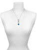 Silver Plated 3-D Frosted Blue Resin Ornament with Crystals - Custom Engraved Infinity Toggle Necklace