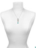 Silver Plated Small 3-D Teal Present with Bow - Custom Engraved Infinity Toggle Necklace