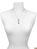 Silver Plated Small Orange Jack O'Lantern with Stem - Custom Engraved Infinity Toggle Necklace